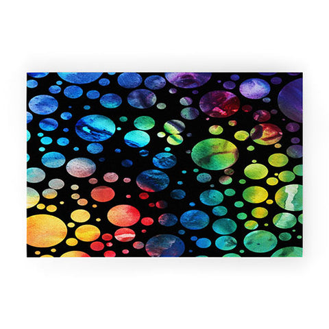 Madart Inc. Polka Dots Black Welcome Mat