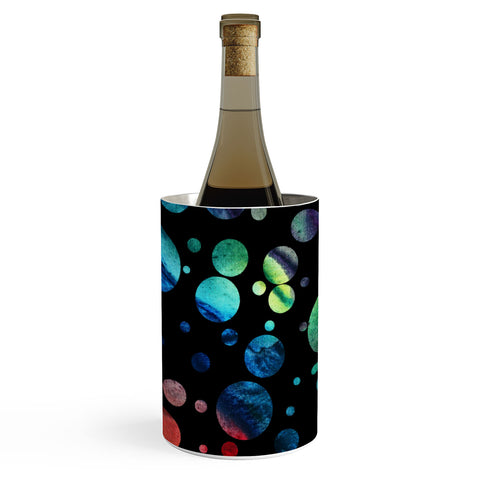 Madart Inc. Polka Dots Black Wine Chiller