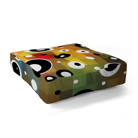 Madart Inc. Polka Dots Glorious Colors Floor Pillow Square