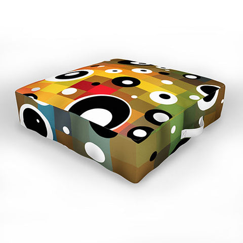 Madart Inc. Polka Dots Glorious Colors Outdoor Floor Cushion