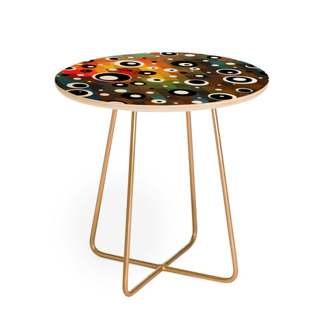 Madart Inc. Polka Dots Glorious Colors Round Side Table