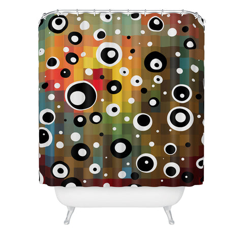 Madart Inc. Polka Dots Glorious Colors Shower Curtain