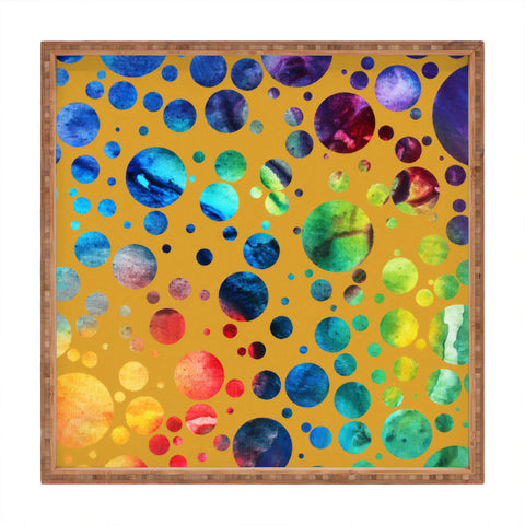 Madart Inc. Polka Dots Gold Square Tray