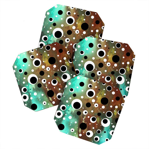 Madart Inc. Polka Dots Lava Flows Coaster Set