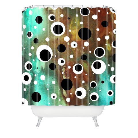 Madart Inc. Polka Dots Lava Flows Shower Curtain