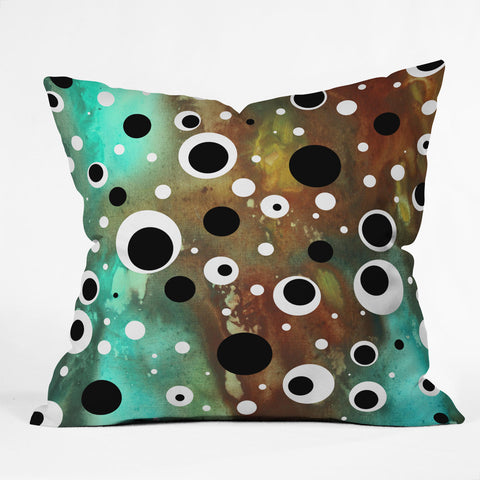 Madart Inc. Polka Dots Lava Flows Outdoor Throw Pillow