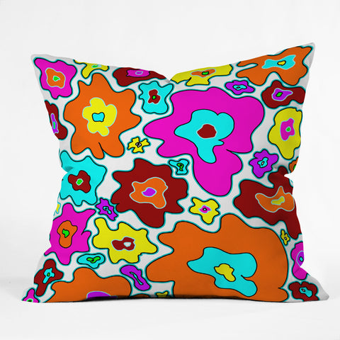 Madart Inc. Poppy Style Multi Color Outdoor Throw Pillow