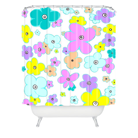 Madart Inc. Puffy Flower Pastel Shower Curtain