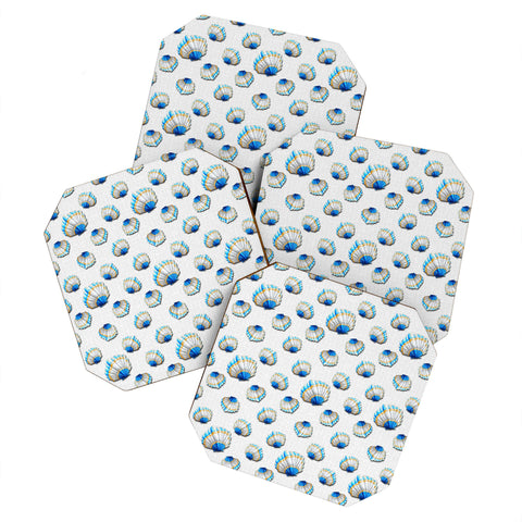 Madart Inc. Sea of Whimsy Sea Scallop Pattern Coaster Set