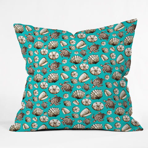 Madart Inc. Sea of Whimsy Sea Shell Pattern Outdoor Throw Pillow