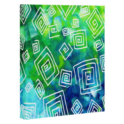 Madart Inc. Sea of Whimsy Square Curly Cue Art Canvas