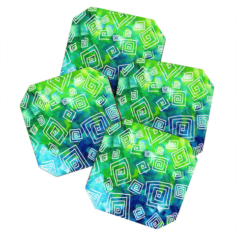 Madart Inc. Sea of Whimsy Square Curly Cue Coaster Set