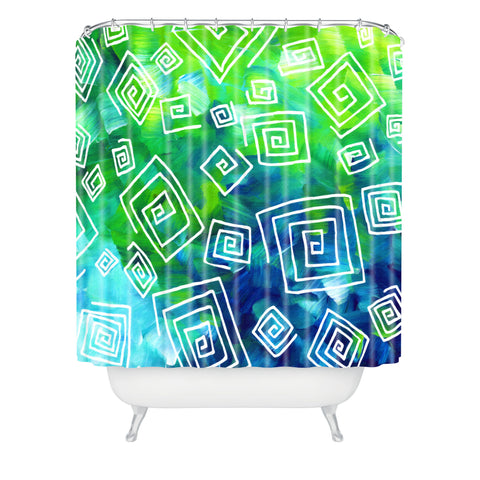 Madart Inc. Sea of Whimsy Square Curly Cue Shower Curtain