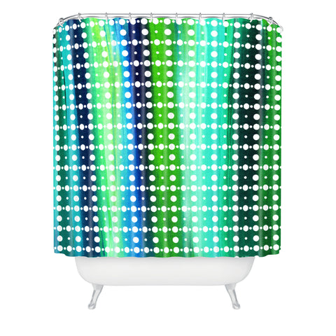 Madart Inc. Sea of Whimsy Stripes And Circles Shower Curtain