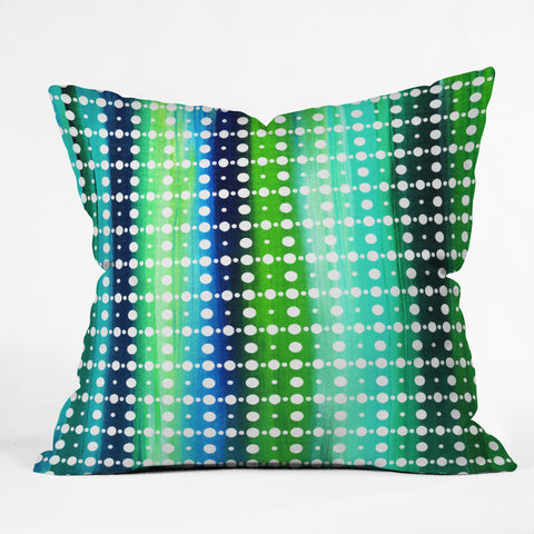 Madart Inc. Sea of Whimsy Stripes And Circles Outdoor Throw Pillow