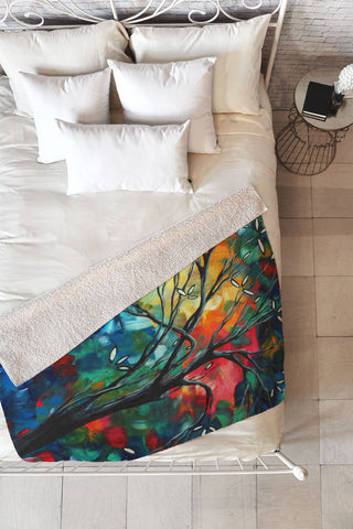 Madart Inc. Spring Blossoms Fleece Throw Blanket