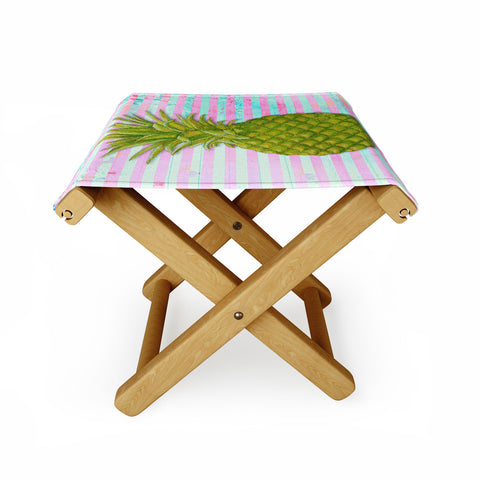 Madart Inc. Striped Pineapple Folding Stool