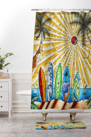 Madart Inc. Summer Break Shower Curtain And Mat