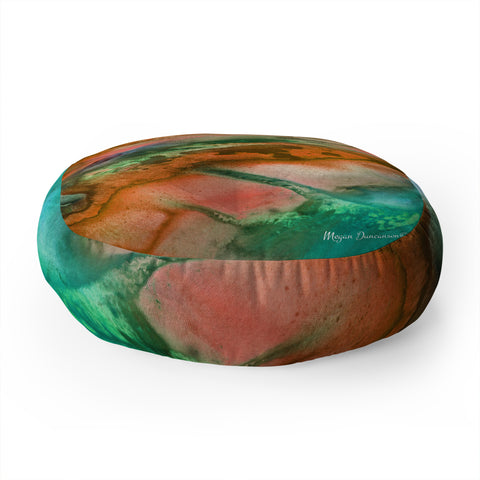 Madart Inc. The Beauty of Color Orange Floor Pillow Round