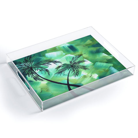 Madart Inc. Tropical Dance Palms Acrylic Tray