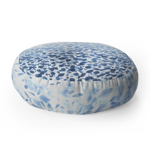 Madart Inc. Tropical Fusion 14 Abstract Blues Floor Pillow Round