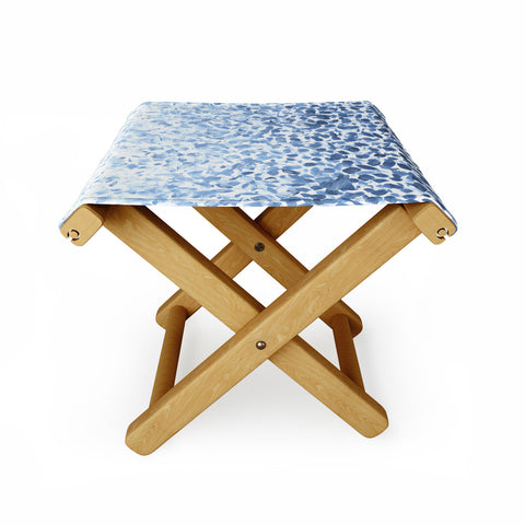 Madart Inc. Tropical Fusion 14 Abstract Blues Folding Stool