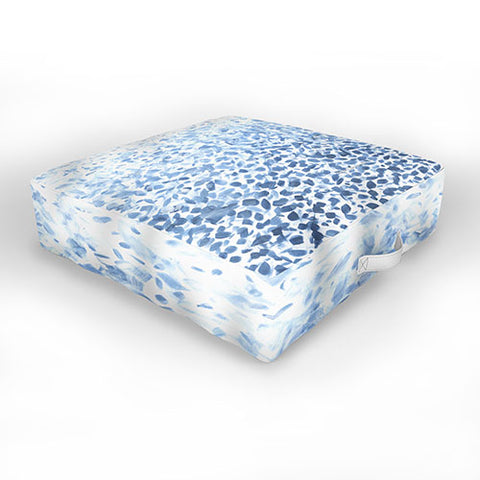 Madart Inc. Tropical Fusion 14 Abstract Blues Outdoor Floor Cushion