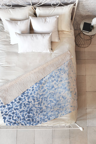 Madart Inc. Tropical Fusion 14 Abstract Blues Fleece Throw Blanket