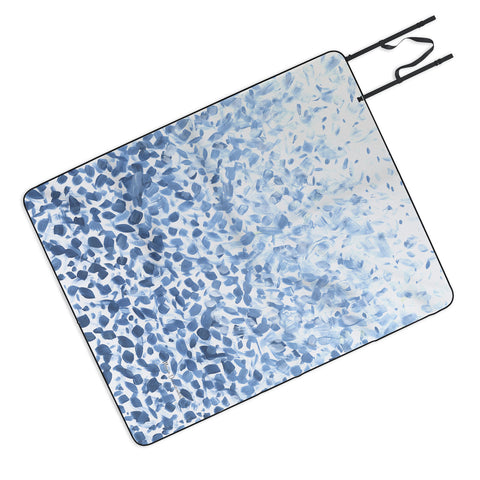 Madart Inc. Tropical Fusion 14 Abstract Blues Picnic Blanket