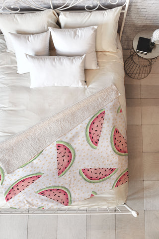 Madart Inc. Tropical Fusion 18 Watermelon Fleece Throw Blanket