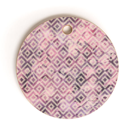 Madart Inc. Tropical Fusion 8 Mauve Diamonds Cutting Board Round