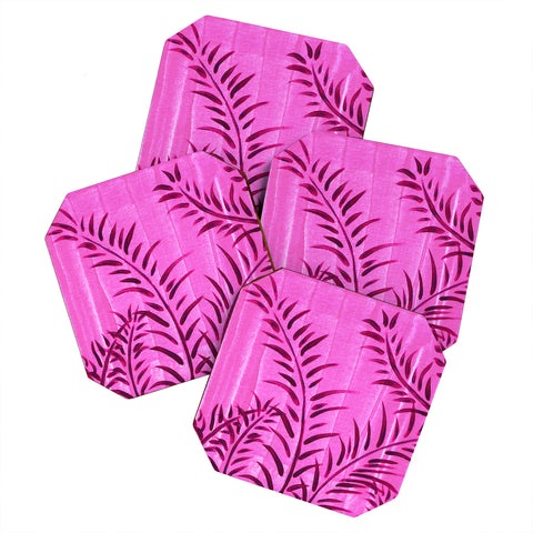 Madart Inc. Tropical Splash Pink Coaster Set