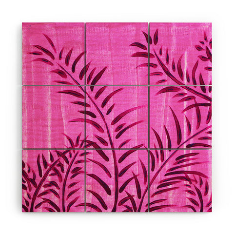 Madart Inc. Tropical Splash Pink Wood Wall Mural