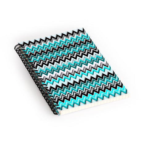 Madart Inc. Turquoise Black White Chevron Spiral Notebook