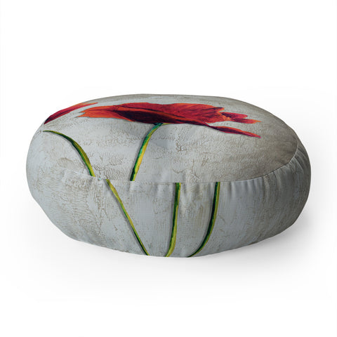 Madart Inc. Vibrant Poppies I Floor Pillow Round