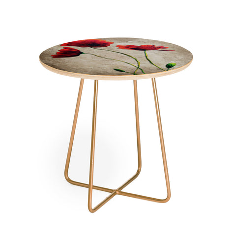 Madart Inc. Vibrant Poppies I Round Side Table