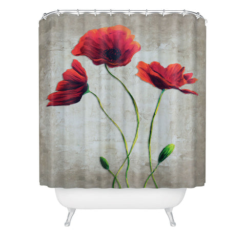 Madart Inc. Vibrant Poppies I Shower Curtain