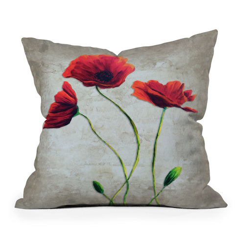 Madart Inc. Vibrant Poppies I Throw Pillow
