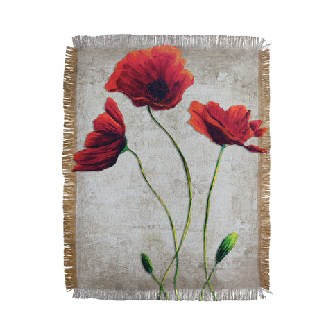 Madart Inc. Vibrant Poppies I Throw Blanket