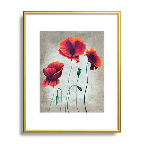 Madart Inc. Vibrant Poppies II Metal Framed Art Print