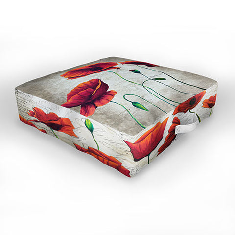 Madart Inc. Vibrant Poppies II Outdoor Floor Cushion