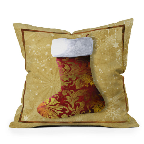 Madart Inc. Vintage Stocking 3 Throw Pillow