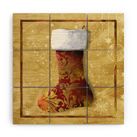 Madart Inc. Vintage Stocking 3 Wood Wall Mural