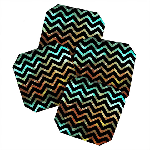 Madart Inc. Wavy Chevron Lava Flows Coaster Set