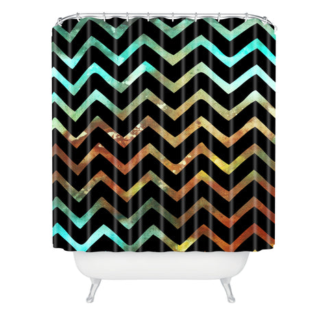 Madart Inc. Wavy Chevron Lava Flows Shower Curtain