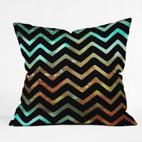 Madart Inc. Wavy Chevron Lava Flows Outdoor Throw Pillow
