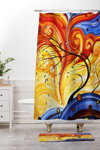 Madart Inc. Whirlwind Shower Curtain And Mat