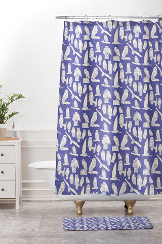 MaddaMom Owls rally Shower Curtain And Mat