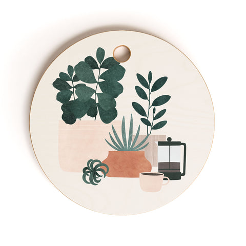 Madeline Kate Martinez Coffee Plants x The Sill Cutting Board Round