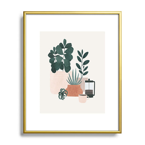 Madeline Kate Martinez Coffee Plants x The Sill Metal Framed Art Print